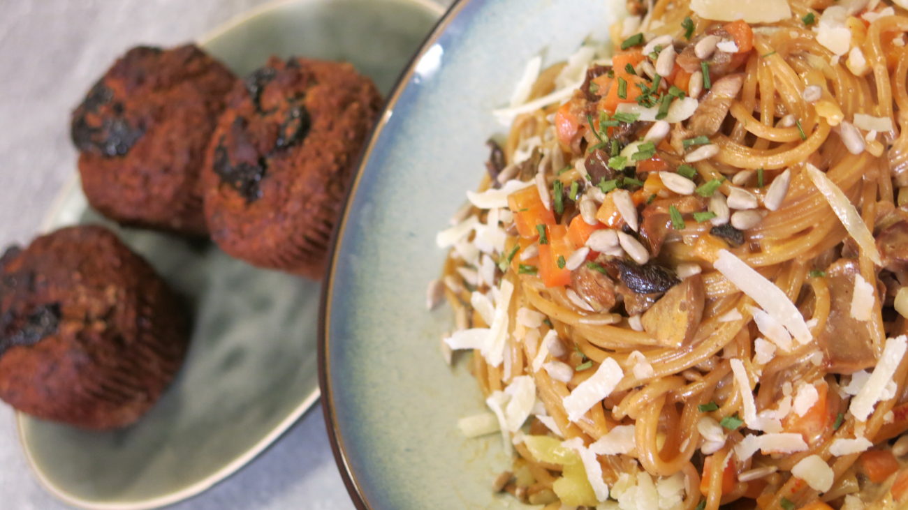 Pasta sa šargarepom i mafini sa bananama