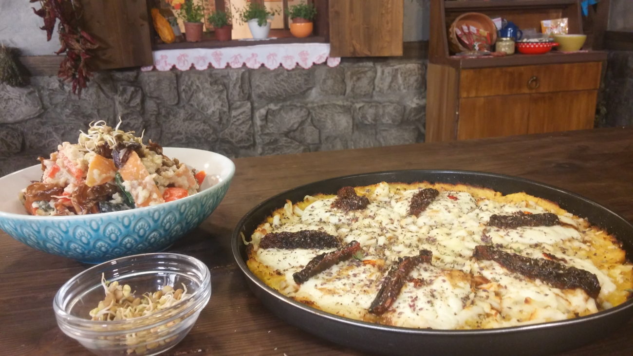 Pizza od karfiola i parena salata od prosa
