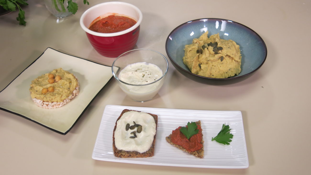 Majonez od soje, gusti sos od paradajza, humus sa golicom